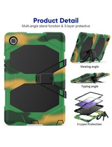 Ntech Samsung Galaxy Tab A7 Extreme Army Back cover Camouflage Groen