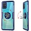 Ntech Hoesje Geschikt Voor Samsung Galaxy A71 hoesje Luxe carbon TPU Backcover Met Metalen Ring Houder - Blauw met 2 pack screenprotector