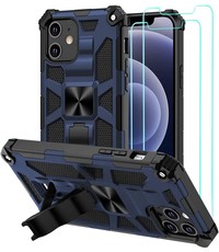 Ntech Apple iPhone 12 Pro Max hoesje Military Grade Invisible Built-in Kickstand Metal Plate