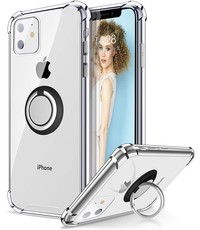 Ntech iPhone 12 Pro Max hoesje met Ringhouder Verstevigde hoeken Transparant