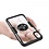 Ntech Hoesje Geschikt voor iPhone Xr hoesje Luxe carbon TPU Backcover Met Metalen Ring Houder - Zwart met 2 pack screenprotector