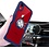 Ntech Hoesje Geschikt voor iPhone Xr hoesje Luxe carbon TPU Backcover Met Metalen Ring Houder - Blauw met 2 pack screenprotector