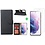 Ntech Hoesje Geschikt Voor Samsung Galaxy S21 hoesje bookcase zwart - Hoesje Geschikt Voor Samsung Galaxy s21 hoesje bookcase wallet case portemonnee book case hoes cover hoesjes met 2 stuks Screenprotector