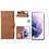 Ntech Hoesje Geschikt Voor Samsung Galaxy S21 hoesje bookcase Bruin - Hoesje Geschikt Voor Samsung Galaxy s21 hoesje bookcase wallet case portemonnee book case hoes cover hoesjes met 2 stuks Screenprotector