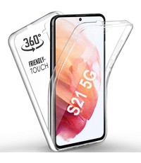 Ntech Samsung Galaxy S21 Hoesje 360° Cover 2 in 1 Case ( Voor en Achter) Transparant