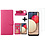 Ntech Hoesje Geschikt Voor Samsung Galaxy A02s Hoesje Geschikt Voor Samsung Galaxy A02s bookcase + 2x screenprotector - Pink