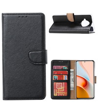 Ntech Xiaomi Redmi Note 9 Pro Hoesje wallet case cover met Pasjeshouder - Zwart
