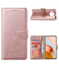 Ntech Xiaomi Redmi Note 9 Pro Hoesje wallet case cover met Pasjeshouder - Rose Goud