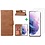 Ntech Hoesje Geschikt Voor Samsung Galaxy S21 Plus hoesje wallet case Bruin - Galaxy s21 Plus hoesje bookcase portemonnee book case hoes cover hoesjes met 2 pack Screenprotector