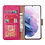 Ntech Hoesje Geschikt Voor Samsung Galaxy S21 Plus hoesje wallet case Pink - Galaxy s21 Plus hoesje bookcase portemonnee book case hoes cover hoesjes met 2 pack Screenprotector