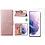 Ntech Hoesje Geschikt Voor Samsung Galaxy S21 Plus hoesje wallet case Rose Goud - Galaxy s21 Plus hoesje bookcase portemonnee book case hoes cover hoesjes met 2 pack Screenprotector