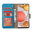 Ntech Hoesje Geschikt Voor Samsung Galaxy A12 hoesje wallet case Blauw - Galaxy A12 hoesje bookcase Portemonnee- Galaxy A12 Hoesje book cover hoesjes met 2 pack Screenprotector