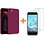 Ntech Hoesje Geschikt voor iPhone SE 2022 / 7 / 8 hoesje siliconen / nano backcover Wijn Rood met 2 Pack Screenprotector