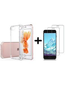 Ntech iPhone SE 2020 Hoesje Anti Shock - Apple iPhone 7, 8 Backcover hoesje + 2x Glazen Screenprotector