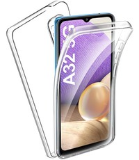 Ntech Samsung Galaxy A32 5G Dual TPU Case hoesje 360° Cover 2 in 1 Case ( Voor en Achter) Transparant