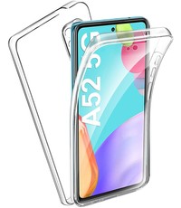 Ntech Samsung Galaxy A52 Hoesje Dual TPU Case 360° Cover 2 in 1 Case ( Voor en Achter) Transparant