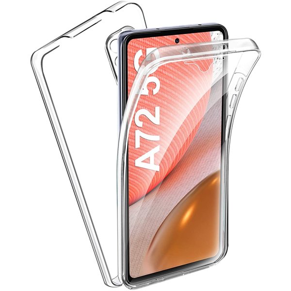 Ntech Hoesje Geschikt Voor Samsung Galaxy A72 5G Hoesje Dual TPU Case 360° Cover 2 in 1 Case ( Voor en Achter) Transparant