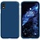 Ntech Hoesje Geschikt voor iPhone Xr Hoesje – Navy Liquid siliconen Hoesje Nano TPU backcover - met 2 Pack Screenprotector / tempered glass