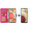 Ntech Hoesje Geschikt Voor Samsung Galaxy a12 hoesje bookcase Pink - Hoesje Geschikt Voor Samsung Galaxy a12 hoesje - 1x Hoesje Geschikt Voor Samsung Galaxy a12 screenprotector screen protector