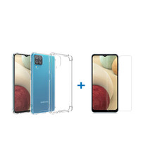 Ntech Samsung a12 hoesje shockproof case - transparant TPU - Samsung Galaxy a12 hoesje - 1x Samsung a12 screenprotector screen protector