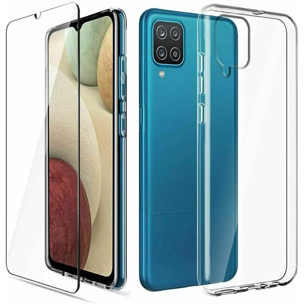 Ntech Hoesje Geschikt Voor Samsung Galaxy a12 siliconen hoesje - TPU case met 1x Hoesje Geschikt Voor Samsung Galaxy a12 screenprotector screen protector