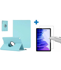 Ntech Samsung Galaxy Tab A7 draaibaar case Licht Blauw + screenprotector