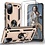 Ntech Hoesje Geschikt Voor Samsung Galaxy S20 FE Hoesje Armor case Ring houder / vinger houder TPU backcover - Goud met 2 pack screenprotector