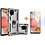 Ntech Hoesje Geschikt Voor Samsung Galaxy A42 5G Hoesje Armor case Ringhouder TPU cover - Zliver met 2 pack screenprotector