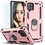 Ntech Hoesje Geschikt Voor Samsung Galaxy A42 5G Hoesje Armor case Ringhouder TPU cover - Rose Goud met 2 pack screenprotector