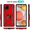 Ntech Hoesje Geschikt Voor Samsung Galaxy A42 5G Hoesje Armor case Ringhouder TPU cover - Rood met 2 pack screenprotector