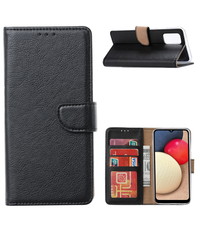 Ntech Samsung Galaxy A02s Hoesje - Samsung A02s bookcase wallet case - Zwart
