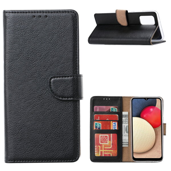 Ntech Hoesje Geschikt Voor Samsung Galaxy A02s Hoesje Geschikt Voor Samsung Galaxy A02s bookcase wallet case - Zwart