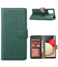 Ntech Samsung Galaxy A02s Hoesje - Samsung A02s bookcase wallet case - Groen