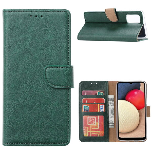 Ntech Hoesje Geschikt Voor Samsung Galaxy A02s Hoesje Geschikt Voor Samsung Galaxy A02s bookcase wallet case - Groen