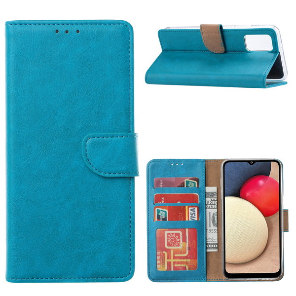 Ntech Hoesje Geschikt Voor Samsung Galaxy A02s Hoesje Geschikt Voor Samsung Galaxy A02s bookcase wallet - Turquoise