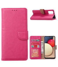 Ntech Samsung Galaxy A02s Hoesje - Samsung A02s bookcase wallet case - Pink