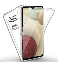 Ntech Samsung A12 hoesje Dual TPU Case - Samsung Galaxy A12 hoesje 360° Cover 2 in 1 Case ( Voor en Achter) Transparant