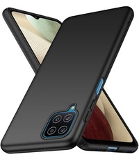 Ntech Color Backcover Samsung A12 hoesje - Zwart - Samsung Galaxy A12 TPU siliconen hoesje