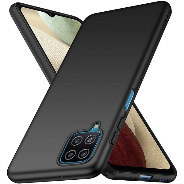 Ntech Color Backcover Hoesje Geschikt Voor Samsung Galaxy A12 hoesje - Zwart - Galaxy A12 TPU siliconen hoesje