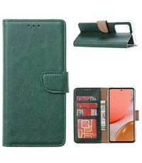 Ntech Samsung A72 hoesje bookcase Groen - Samsung Galaxy A72 5G portemonnee book case hoes cover