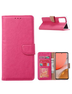 Ntech Samsung A72 hoesje bookcase Pink - Samsung Galaxy A72 5G portemonnee book case hoes cover