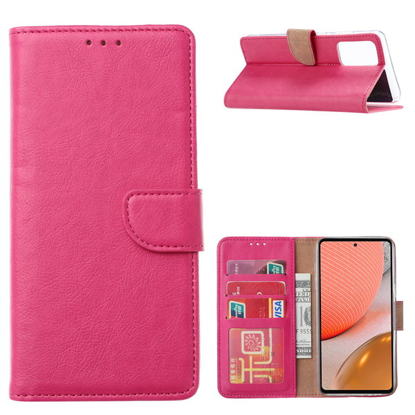 Ntech Hoesje Geschikt Voor Samsung Galaxy A72 hoesje bookcase Pink - Hoesje Geschikt Voor Samsung Galaxy A72 5G portemonnee book case hoes cover