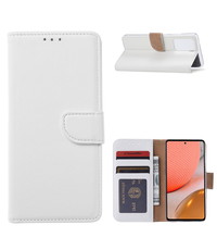 Ntech Samsung A72 hoesje bookcase Wit - Samsung Galaxy A72 5G portemonnee book case hoes cover