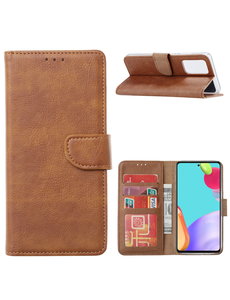 Ntech Samsung A52 hoesje Bruin - Samsung Galaxy A52 5G bookcase met Pasjeshouder