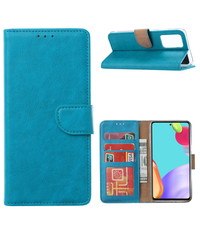 Ntech Samsung A52 hoesje Blauw - Samsung Galaxy A52 5G bookcase met Pasjeshouder