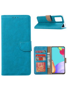 Ntech Samsung A52 hoesje Blauw - Samsung Galaxy A52 5G bookcase met Pasjeshouder