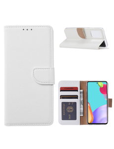 Ntech Samsung A52 hoesje Wit - Samsung Galaxy A52 5G bookcase met Pasjeshouder