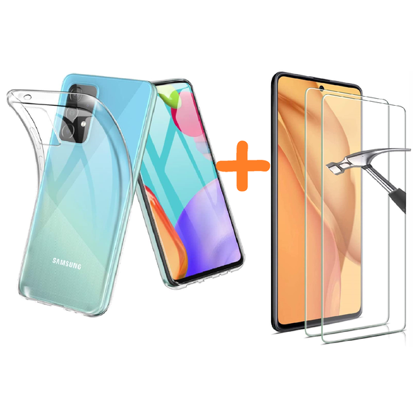 Ntech  Hoesje Geschikt Voor Samsung Galaxy A52 hoesje transparant - Galaxy A52 hoesje casesiliconen hoesjes cover hoes - Hoesje Hoesje Geschikt Voor Samsung Galaxy A52 - 2X Hoesje Geschikt Voor Samsung Galaxy A52 Screenprotector