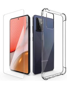 Ntech Samsung A72 Hoesje + 1x Screen Protector, met Samsung Galaxy A72 Anti-Scratch siliconen Shockproof Cases Cover