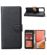 Ntech Samsung A32 Hoesje portemonnee hoes - Samsung Galaxy A32 5G bookcase wallet cover - Zwart